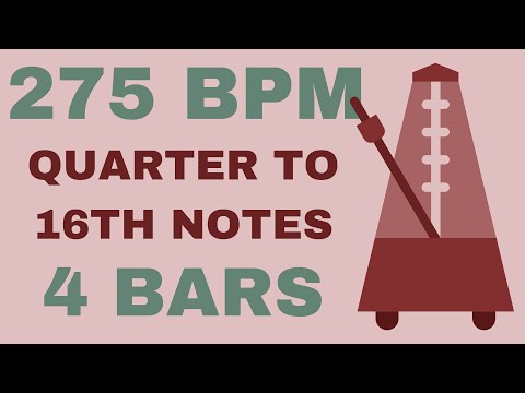 Metronome Click Track - 4 Bars Quarter to Sixteenth Notes 275 bpm - Smartronome