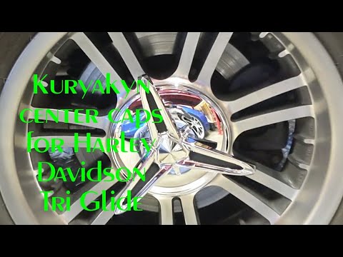 Kuryakyn center caps for Harley Davidson Tri Glide and a couple shout outs @KuryakynHoldingsLLC