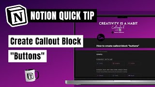 Intro - How to Create Callout Block "Buttons" in Notion | #QuickTip