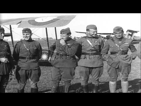 Thumbnail for Breguet 14, Salmson 2, and Spad aircraft. American fliers and French officers see...HD Stock Footage by Salmson
