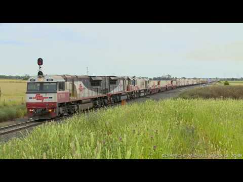 SCT's & CSR Diesel Locomotives On PM9 Freight Train (4/12/2016) - PoathTV Australian Railways