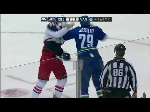 Tom Sestito vs Nick Foligno Nov,22 2013