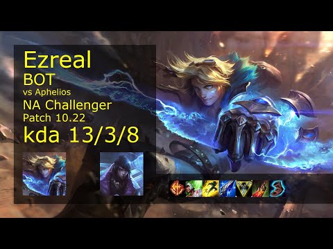 Ezreal ADC vs Aphelios - NA Challenger 13/3/8 Patch 10.22 Gameplay