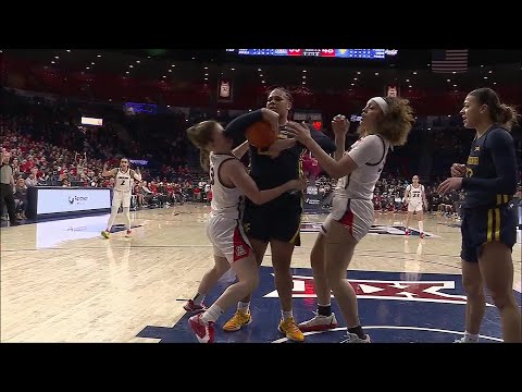 🫢 Elbow to head reviewed, Intentional foul | Arizona Wildcats vs West Virginia women's basketball