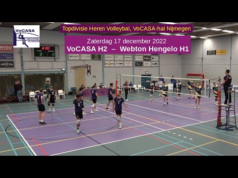 VoCASA H2 - Webton Hengelo H1 (17 dec 2022) Full Match, Topdivisie Heren Volleybal