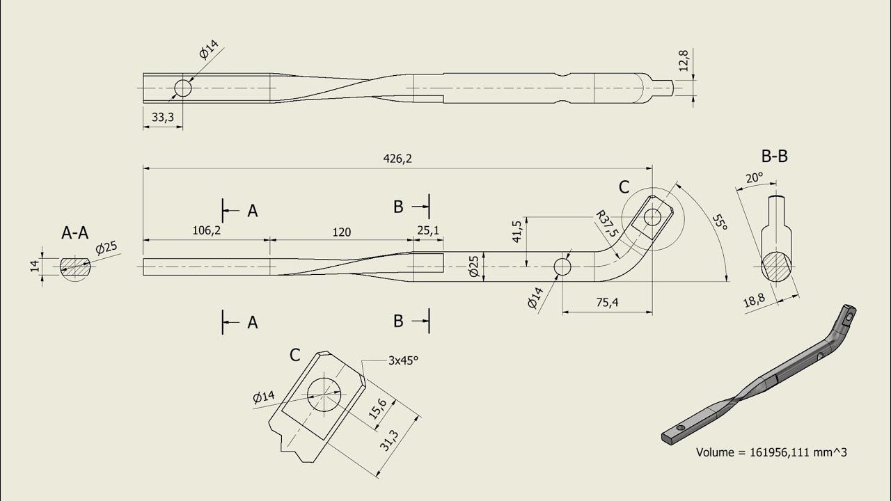 Tutorial Inventor - 510 TWISTED LEVER
