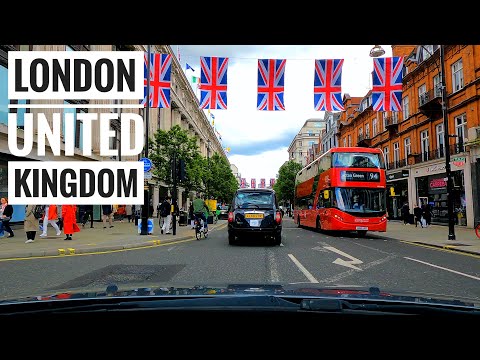 4K London -  Chaotic Drive Through Central London's Busy Streets