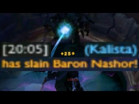 Kallista 1 Shot Baron at 20 minutes - League of Legends