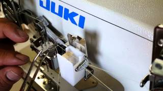 Threading the needles on a Juki MF-7523 coverstitch