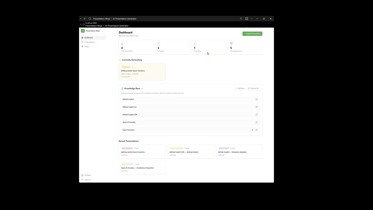 GitHub - Rickcau/GH-CP-SDK-Presentation-Ninja: Generate stunning ...