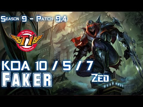 SKT Faker ZED vs SYLAS Mid - Patch 9.4 KR Ranked