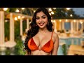 4K Indian Fashion Show AI Art Lookbook Model Swimming Pool