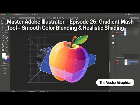 Master Adobe Illustrator | Episode 26: Gradient Mesh Tool – Color Blending & Realistic Shading