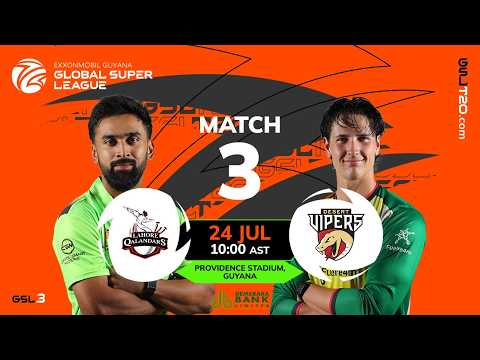 LIVE | Match 3 | Lahore Qalandars vs Desert Vipers | GSL T20 2026