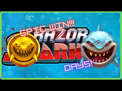 Spinning RAZOR SHARK Slot Machine!! MASSIVE EPIC WIN!!