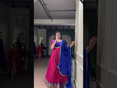 Pink Royal Aura Silk Zari Weaving Gown with Lace Touch & Georgette Dupatta – Stitched Ensemble