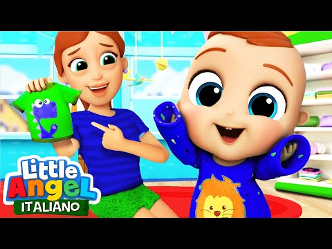 Gianni si vuole vestire da Solo 👶🏻👕 Cartoni Animati con Gianni Piccino - Little Angel Italiano