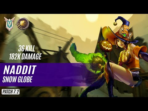 36 KILL 182K DAMAGE Naddit EVIE PALADINS COMPETITIVE (MASTER) SNOW GLOBE
