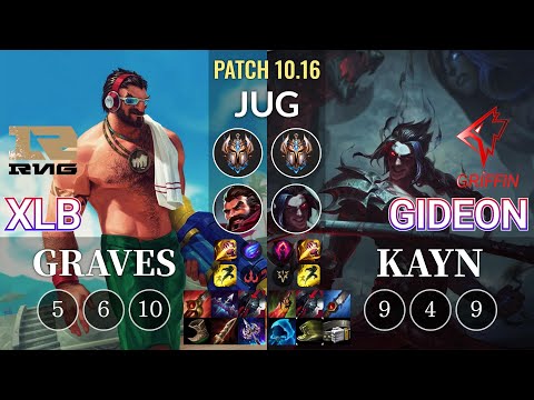 RNG XLB Graves vs GRF GIDEON Kayn Jungle - KR Patch 10.16