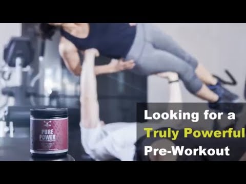 Pure Power Natural Pre Workout - Ginseng Rhodiola Rosea Ginkgo Biloba Guarana Green Tea Sour Cherry