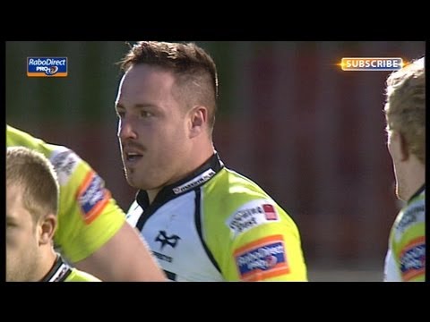 Cai Griffiths picks and drives for try - Glasgow Warriors v Ospreys 19 Apr 2013