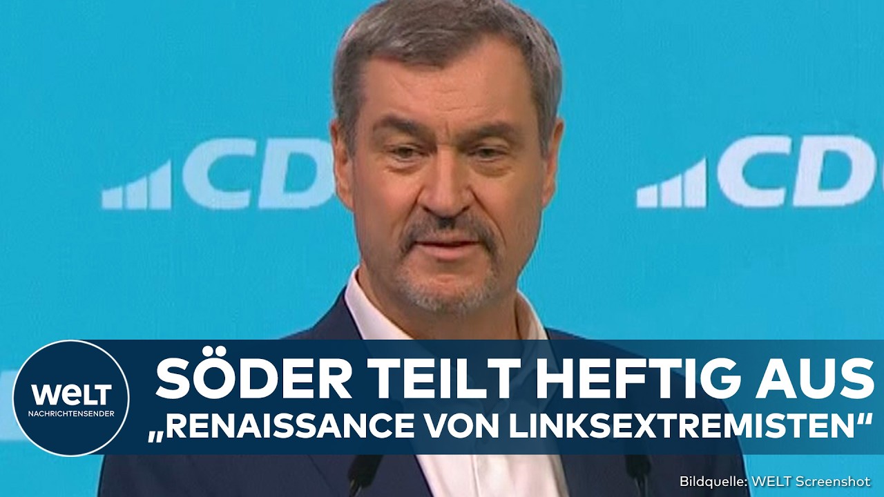 CDU-PARTEITAG: Söder legt nach! Klare Ansage! CSU-Chef teilt gegen SPD und Linke aus