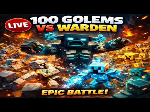 🔴 LIVE – All Golems vs Warden in Minecraft! | Epic Minecraft Battle | Who Will Win day 2