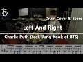 Charlie Puth Left And Right Feat Jung Kook Of BTS Drum Cover Drum Sheet Score Tutorial Lesson