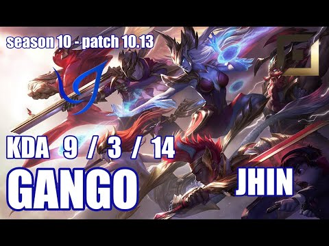【韓国サーバー/GM】CGA GANGO ジン(Jhin) VS DRX CHOVY エズリアル(Ezreeal) BOT - Patch10.13 KR Ranked【LoL】