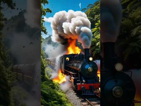 Kereta Api Terbakar Karya AI ..