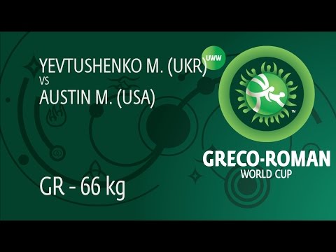 Round 1 GR - 66 kg: M. YEVTUSHENKO (UKR) df. M. AUSTIN (USA) by TF, 8-0