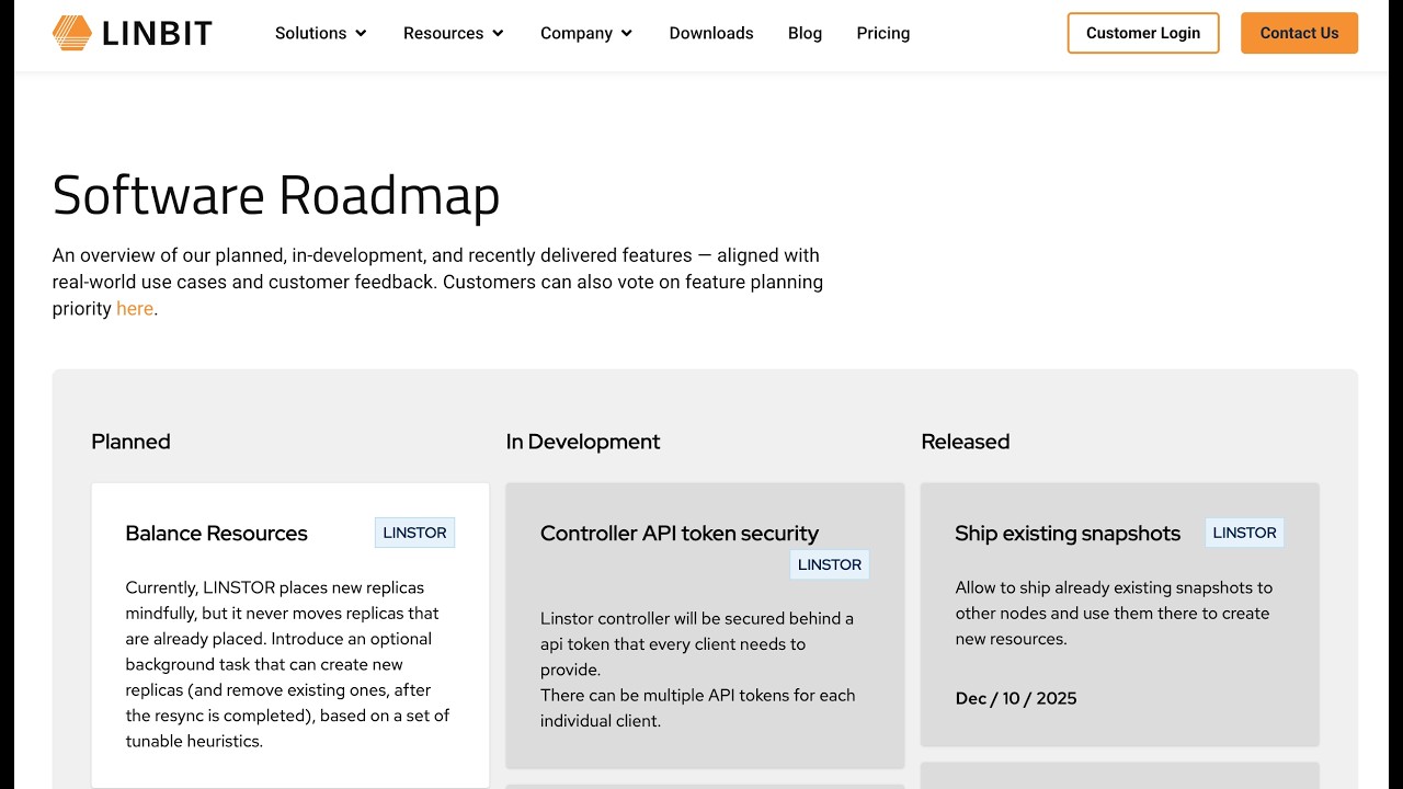 LINBIT Software Development Roadmap Update 2026