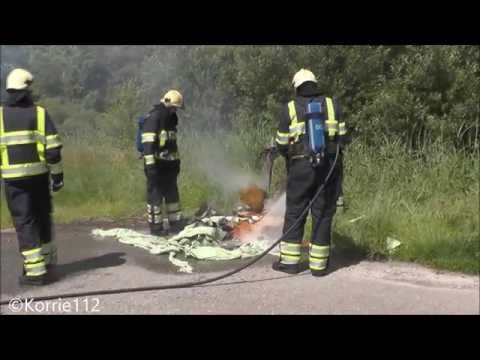 Klein containerbrandje snel geblust door brandweer aan de Lauwersseewei Dokkum