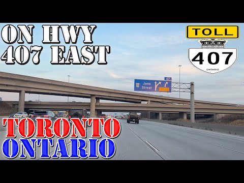ON 407 TOLL Road East - Toronto - Ontario - Canada - 4K Highway Drive
