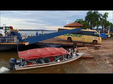 Travessia Rio Tapajós de balsa saindo de Itaituba para Miritituba.