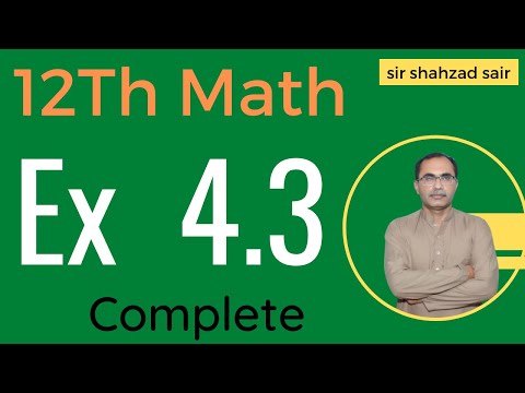 FSC Math Part 2 Chapter 4 || Exercise 4.3 Introduction To Analytic Geometry || 12Th Class Math