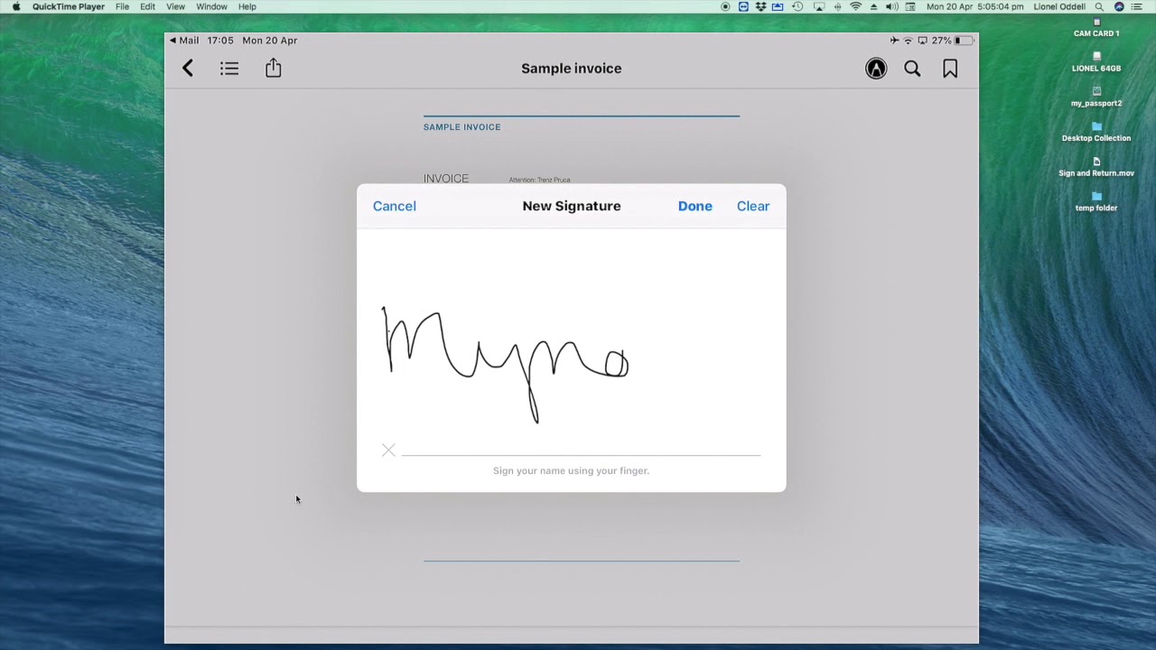 Sign and return a pdf attachment.