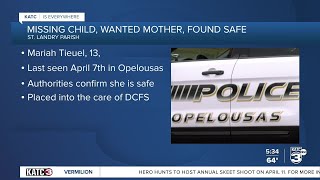 MISSING TEEN FOUND SAFE