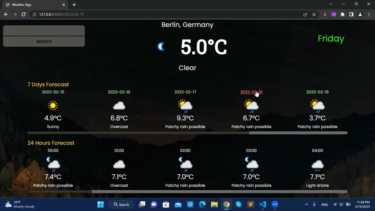 Weather App with Flask / Django / FastAPI