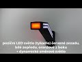 Pozičné LED svetlo 12V / 24V / ľavé - červeno / bielo / oranžové + dynamické smerové svetlo (57x145x185mm) ECE - Video Youtube