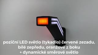 Poziční LED (tykadlo) gumové levé - červeno/bílo/oranžové, 12-24V,ECE