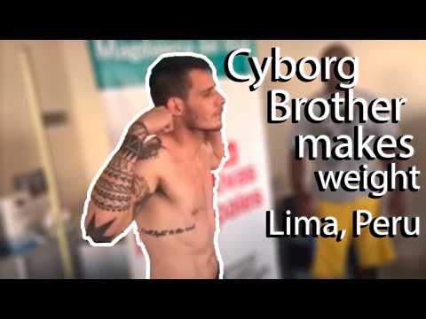 Cris Cyborg's brother Rafael Justino makes weight Lima Peru