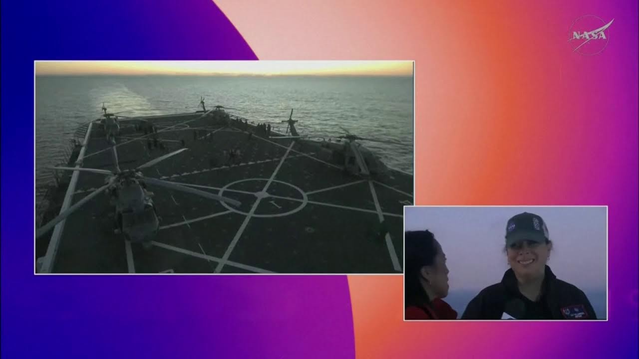 Live coverage as the Orion spacecraft on the Artemis II mission returns to Earth