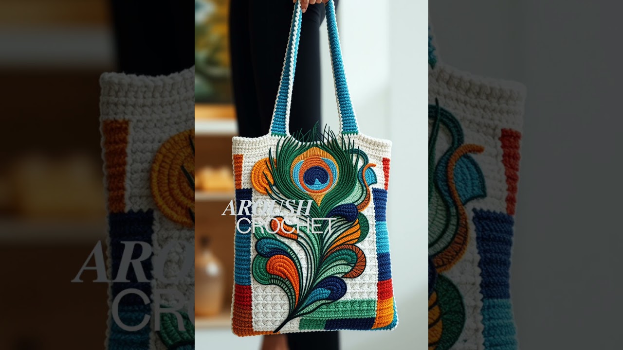crochet peacock bags designs