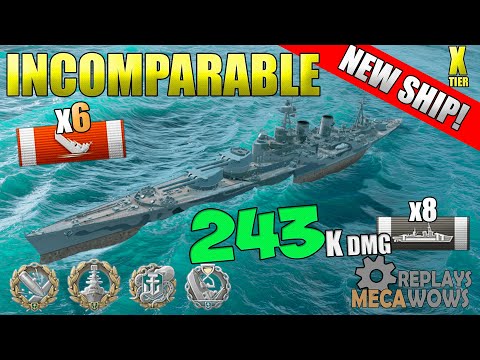 NEW BattleShip Incomparable 6 Kills 243K Damage | World of Warships