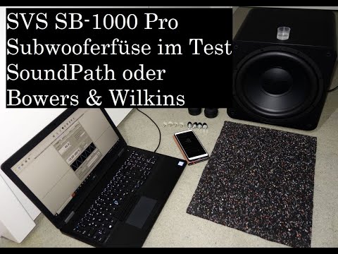 Subwoofer Füße - SVS SoundPath, Bowers & Wilkins beim SVS SB-1000 Pro im Woofer-Test
