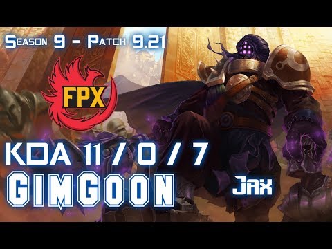 FPX GimGoon JAX vs JAYCE Top - Patch 9.21 EUW Ranked