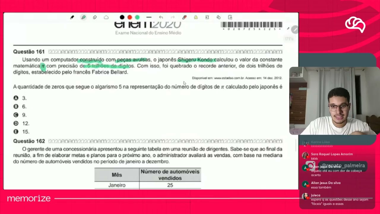 Resolução em Vídeo — Questão 161 ENEM 2020 PPL