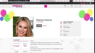 Yesterday is Markie Adams's 33rd birthday. We wish her a pleasant birthday journey.