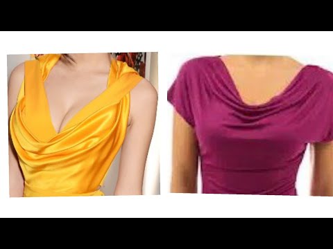 DIY cowl neck top. How to cut and sew (The needle woman)